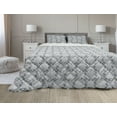 thumbnail image 1 of Abstract Comforter & Sham Bedding Set, Doodle Style Pastel Colored Ornament on a Grey Background Vintage Pattern Print, 3 pcs Duvet Set Microfiber Filling Quilt, 5 Sizes, Multicolor, by Ambesonne, 1 of 4