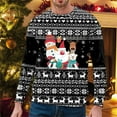 thumbnail image 2 of NLLSHGJ Chandail à Capuchon Homme Automne et Hiver Tendance Décontractée Imprimé de Noël Chandail Col Rond Chandails en Molleton Graphiques Amusants Fermeture à Glissière Design Graphique, 2 of 4