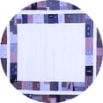 thumbnail image 1 of Ahgly Company Indoor Round Abstract Blue Contemporary Area Rugs, 4' Round, 1 of 4