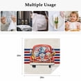 thumbnail image 5 of Thin Blue Red Striped Cloth Napkins, Patriotic Gnomes 4th of July Beige Washable and Reusable Dinner Napkins Set of 8, Table Napkin for Kitchen Party Birthday Wedding Hotel Housewarming 20"x20", 5 of 9