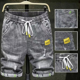 thumbnail image 3 of Pantalones vaqueros rectos cortos para hombre, tendencia 2024, pantalones cortos vaqueros delgados Y2k para hombre, anchos, groseros, moda coreana, holgados, desgastados, retro, de diseñador, 3 of 5