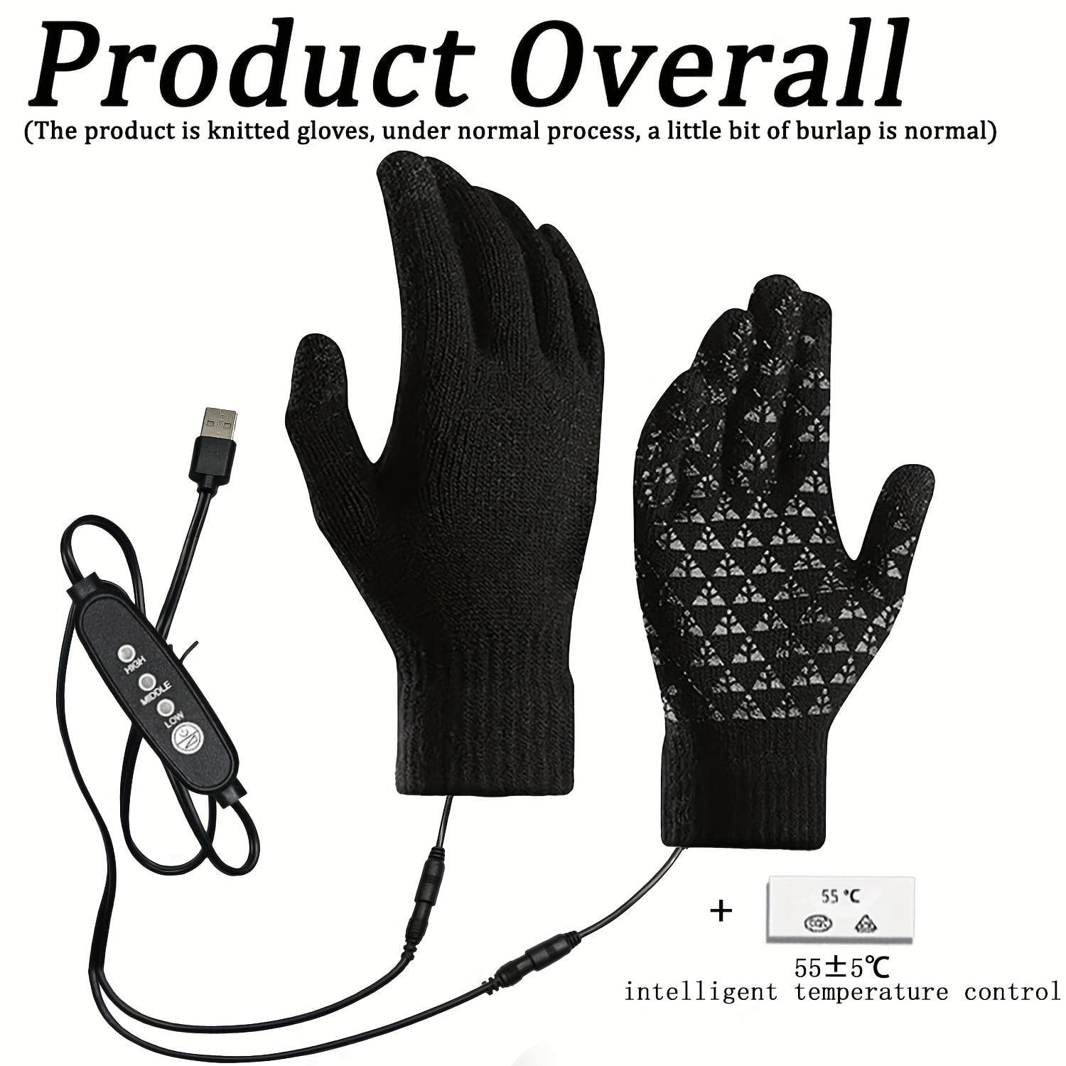 KELI Smart Heated Gloves – 3-Level Warming, USB Rechargeable, Touchscreen Compatible – Windproof & Waterproof for Skiing, Motorcycle Riding & Outdoor Work (Men & Women)