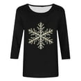 thumbnail image 4 of Makaor T Shirts for Women Loose Christmas Plus Size Crew Neck Tops Graphic 3/4 Sleeve Pullover Tees Cute Outfits Clothes, 4 of 5