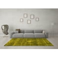 thumbnail image 3 of Ahgly Company Machine Washable Indoor Square Oriental Yellow Industrial Area Rugs, 3' Square, 3 of 4