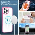 thumbnail image 6 of Case Compatible with iPhone 13 Pro Max Case, Compatible with MagSafe Wireless Charging, Transparent Anti-Scratch Back Shockproof Protective Slim Thin Phone Case Cover, Translucent Pink, 6 of 16