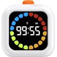 thumbnail image 1 of Minuterie Visuelle, 99 Minutes Minuteurs Numériques Rechargeables avec 3 Modes, Écran LCD Coloré Rétroéclairage Rotation Minuteur - Blanc, 1 of 5