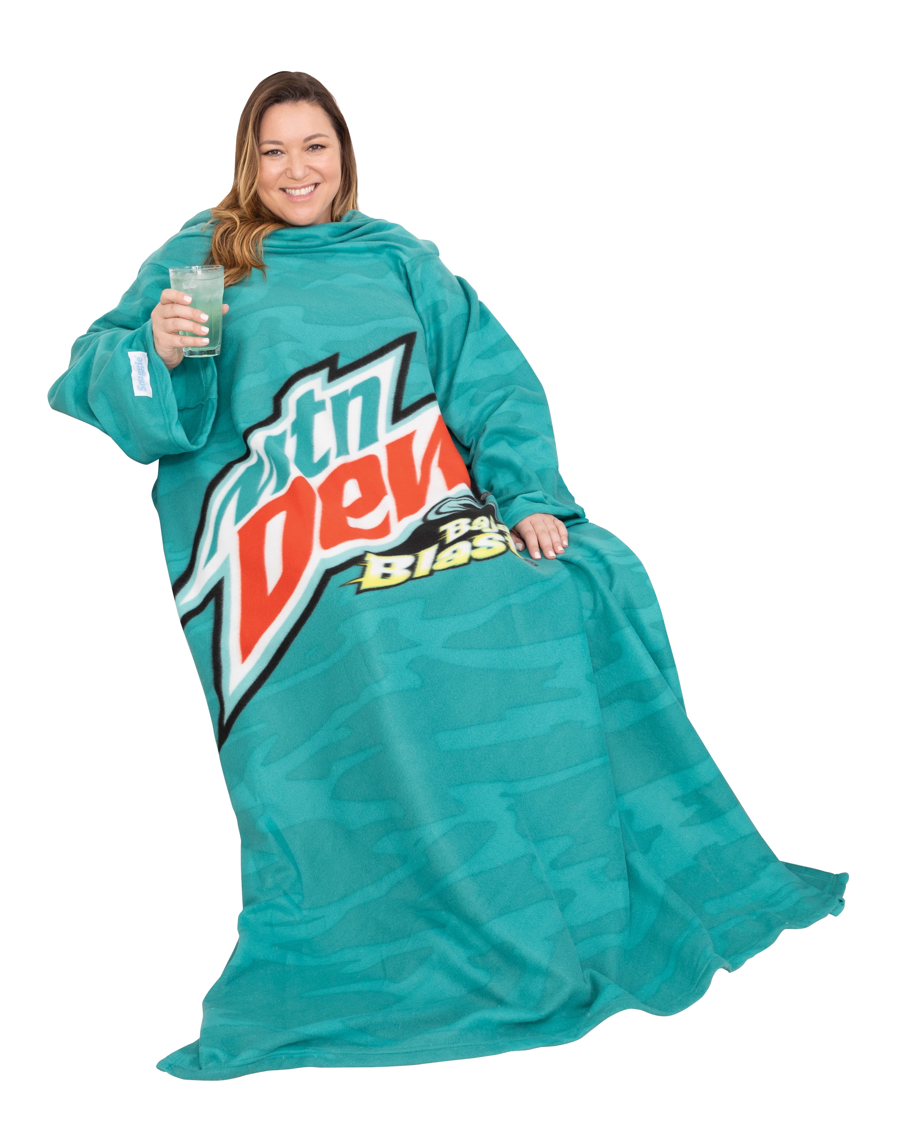 Snuggie The Original Wearable Blanket with Sleeves, Super Soft Throw Fleece, Mountain Dew Baja Blast