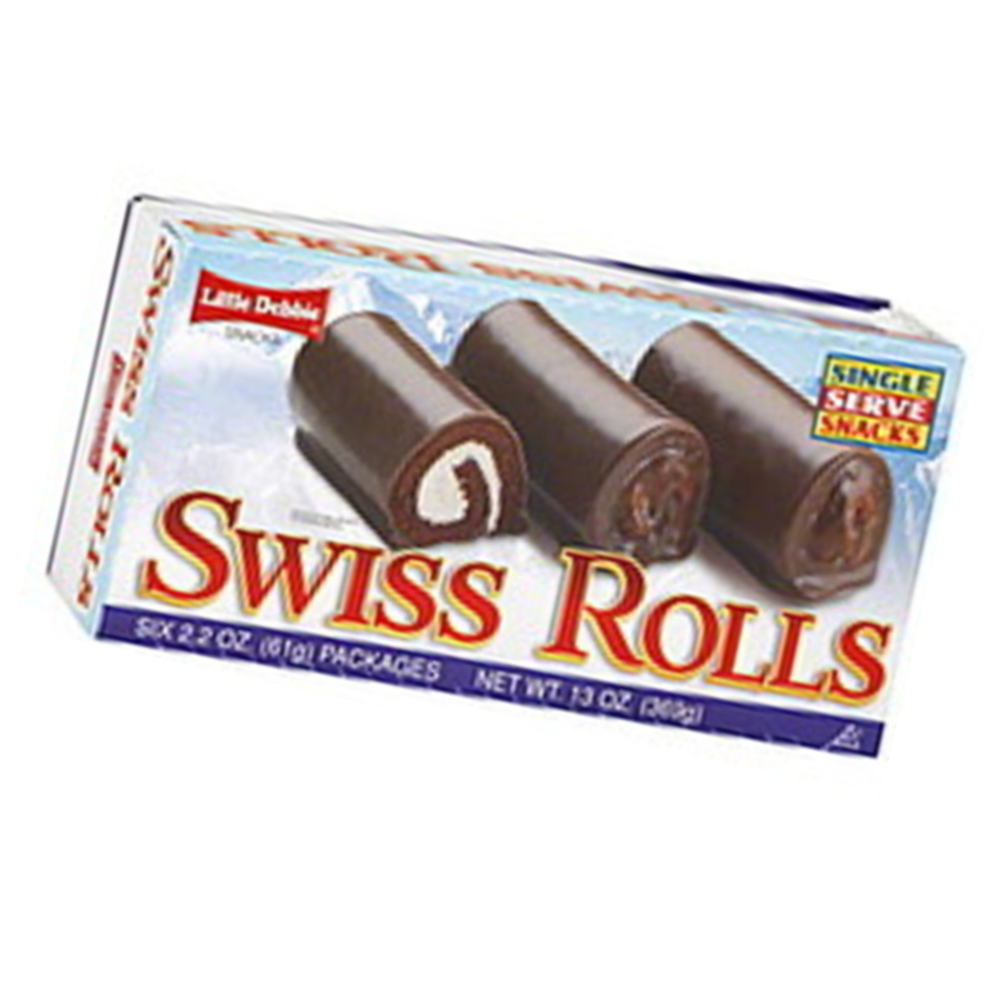 Little Debbie Swiss Rolls Chocolate Cake Snacks, 6 Twin-Wrapped Rolls, 13 oz Box