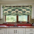 thumbnail image 3 of Yayeee Kitchen Curtains Set of 2 Light Filtering 57"x36" Over Sink Window Panels, Green Abstract Shapes, 3 of 7