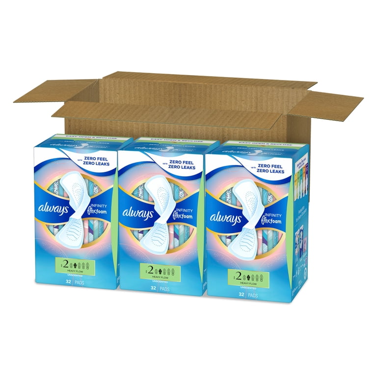 Always Infinity Feminine Menstrual Pads, Size 2 Regular, Wings
