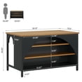 thumbnail image 2 of Tribesigns Bar Table, Industrial Home Bar Unit with 3 Storage Shelves, 55-Inch Rectangle Wooden Counter Height Table Wine Cabinet for Home Kitchen Pub, Brown and Black, 2 of 11