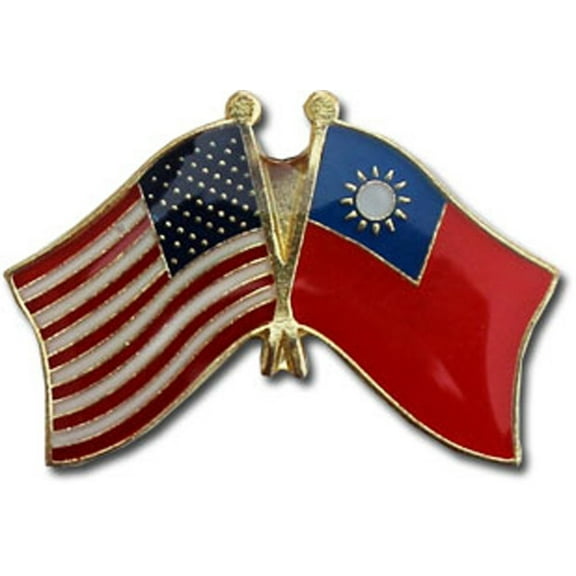 USA American Taiwan Friendship Flag Bike Motorcycle Hat Cap lapel Pin