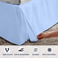thumbnail image 3 of SGI bedding 10 inch Drop Bed Skirt Queen Size Platform Style, Classic Tailored Look, Elegant Pleated Style Dust Ruffle, Split Corners, Wrinkle Resistant Microfiber - Light Blue, 3 of 8