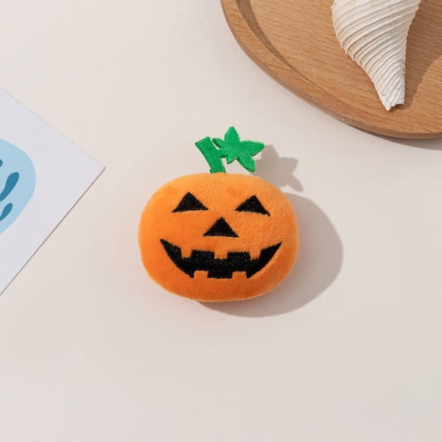 Jouets de Dentition en Peluche Citrouille pour Chats avec Expressions de Citrouille Broderie Designs Jouets Interactifs en Peluche pour Chats et Chats
