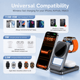 thumbnail image 6 of Magnetic Wireless Charging Station: 2026 Upgraded 3 in 1 Charging Stand for iPhone 17 16 15 14 13 12 Pro Max Plus Watch & AirPods, Foldable Wireless Charger with Light for Desk, 6 of 7