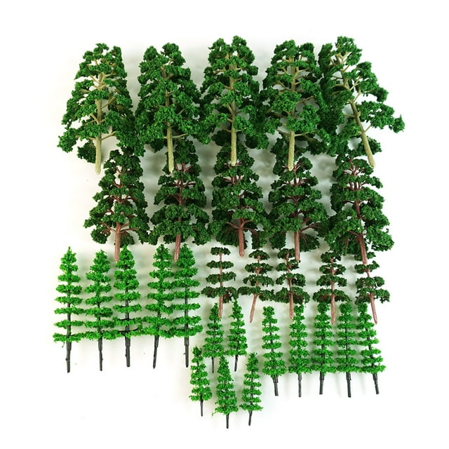 TFixol Ensemble Artificiel Mixte Model Tree de 30 Pcs pour Décor de Train Paysage Miniature Décor Table de Sable Models Arbres d'Architecture
