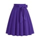 thumbnail image 1 of Gibobby mini faldas de mujer Falda con cinturón de bolsillo de color sólido retro de temperamento elegante para mujer(Morado, L), 1 of 3