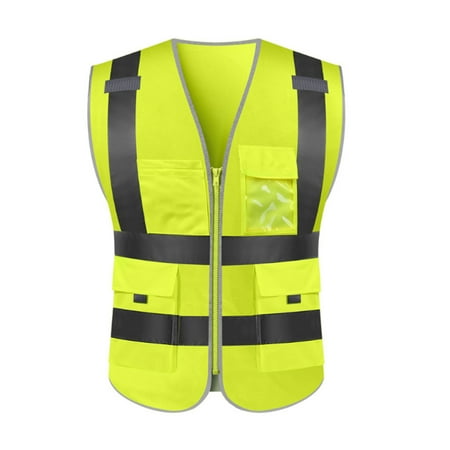 

KKmoon Safety Reflective Waistcoat High Visibility Sanitation Work Suit Multiple Pocket Safety Warning Clothes Road Administration Construction Suit