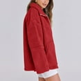 thumbnail image 5 of UYISJ Womens Fleece Jacket Oversized Zip Up Sherpa Coats Casual Coats Winter Fall Outerwear Mock Neck Clothes with Pockets Red XL, 5 of 8