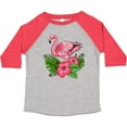 thumbnail image 3 of Inktastic Flamingo with Tropical Flowers Boys or Girls Toddler T-Shirt, 3 of 5