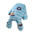 thumbnail image 2 of Pet Pajamas Soft Printing High Elasticity Comfortable One Piece Keep Warm Polyester Stripe Print Pet Romper for Indoor, 2 of 7
