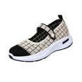 thumbnail image 2 of Soft Lightweight Grid Pattern Fly Knit Mary Jane Walking Shoes for Ladies, Breathable Casual Wedge Trainers with Cushioned Arch Support Insole, 2 of 4