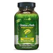 Irwin Naturals 2-in-1 Cleanse & Flush Weight Loss Support - 60 Liquid Soft-Gels - Flushes Digestive Tract & Reduces Bloating - 30 Total Servings