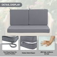thumbnail image 2 of Olurrisa 48" Outdoor Loveseat Cushion Set, Gray Water-Resistant Polyester with 28D Foam for Patio Furniture (1 Seat + 2 Backs), 2 of 6