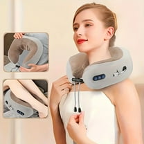 Electric Neck Massager, U-shaped Massage Pillow, Neck Massager, Durable Memory Sponge, Massage Pillow with Heat, Deep Tissue Kneading Car, Travel Office, Home Gift, Father'S Day Gift.