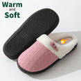 thumbnail image 2 of PPCHVOMEY Cotton Slippers for Women Indoor Bedroom Warm Fluffy Fleece Slippers Winter Soft Cozy Non-Slip Soft Plush Slip-on House Shoes, 2 of 5