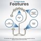 thumbnail image 3 of Double Glide Roller Shower Curtain Hooks, Double Sided, 3 of 4