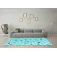 thumbnail image 3 of Ahgly Company Indoor Rectangle Solid Light Blue Modern Area Rugs, 3' x 5', 3 of 4