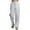 White, variant on Mens Linen Pants Casual Loose Fit Elastic Waist Trousers with Pockets