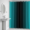 thumbnail image 5 of Turquoise and Shower Curtain for Bathroom Decor, Black Gradient Waterproof Fabric Shower Curtain, 72"x84" Set with 12 Hooks, 5 of 9