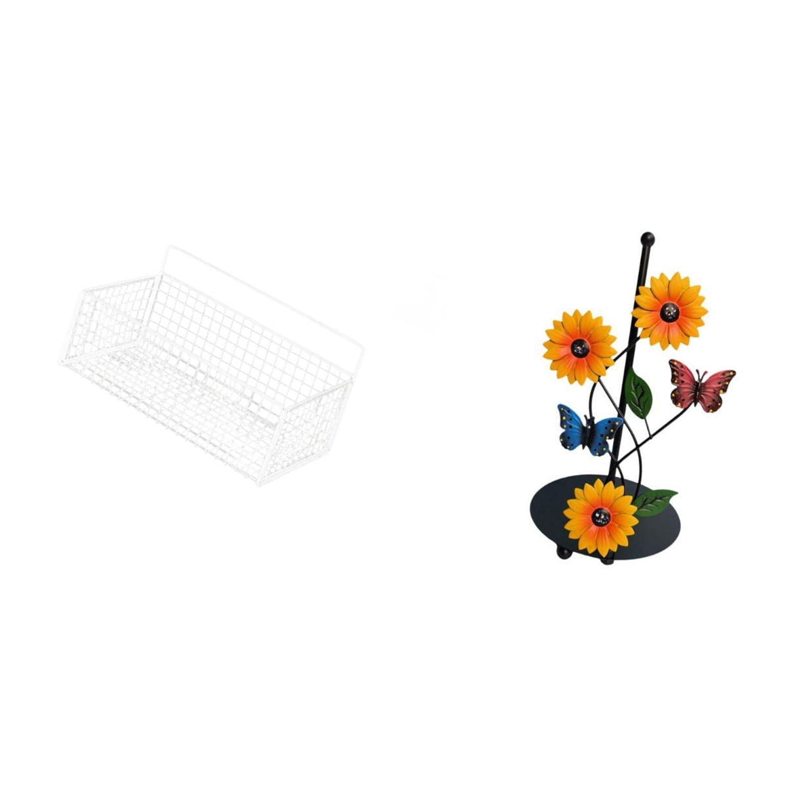 Fiocias Hanging Storage Basket Wall Organizer Cabinet Storage Basket Wall Mounted Shelves Toilet Paper Holder Iron Construction Decoration Suitable