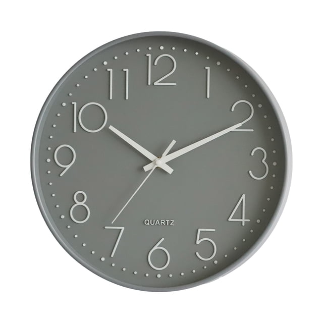Horloge Murale Moderne à Cadran Numérique de 12 Pouces, Horloge Murale Ronde Silencieuse Sans Tic-Tac pour la Maison avec Chiffres Arabes, Cadran Coloré