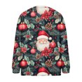 thumbnail image 5 of Chaqueta y abrigo informal de manga larga sin capucha para mujer, cárdigan de punto con estampado navideño informal, chaqueta abotonada, abrigo, blusa de poliéster para mujer, 5 of 5
