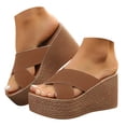 thumbnail image 1 of Mepaouo Sandales à Plateforme pour Femmes 2025 à Enfiler, Mules Compensées, Espadrilles Confortables, Chaussures d'Été, 1 of 9