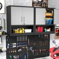 thumbnail image 5 of IKIMI 30" H Wall Mounted Metal Garage Cabinet with Lockable Doors and Open Shelf, Black/Gray, 5 of 8
