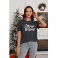 thumbnail image 4 of Christmas Shirts for Women Merry Christmas Trees Printed T-Shirt Cute Xmas Holiday Tee Tops, 4 of 7