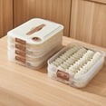 thumbnail image 2 of Dumpling Box Good Sealing Anti-stick Bottom Refrigerator Noodles Crisper Wonton Case with Lid Daily Use, 2 of 7