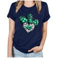 thumbnail image 1 of Camisetas de Manga Corta para las Mujeres de Moda Imprimir Cuello Redondo Camiseta, Mezcla de Poliéster Ligero para Primavera Verano Otoño, 1 of 8