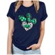 thumbnail image 1 of Camisetas de Manga Corta para las Mujeres de Moda Imprimir Cuello Redondo Camiseta, Mezcla de Poliéster Ligero para Primavera Verano Otoño, 1 of 8