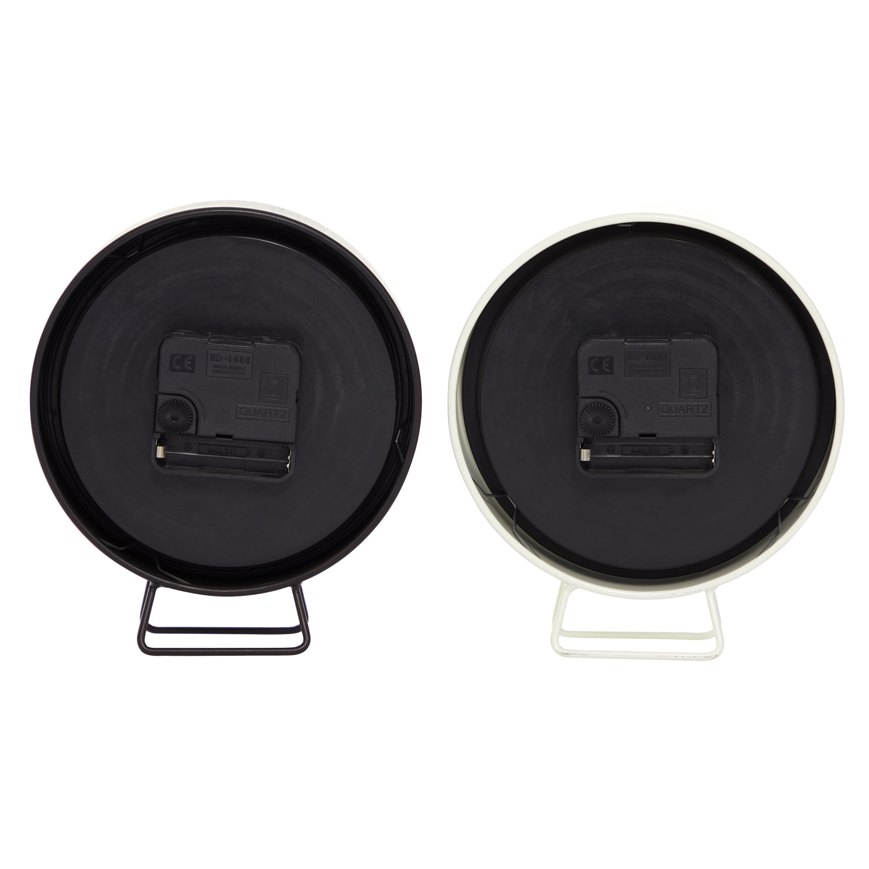 DecMode 7" Black Metal Clock, Set of 2