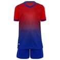 thumbnail image 1 of YiZYiF Kids Boys Football Set Pcs Quick Dry Gradient Jersey And Shortsteam Practice Costume Outdoor Tracksuits Red S, 1 of 7