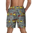 thumbnail image 4 of Balery Funny Construction Mens Swim Trunks Swim Shorts for Men Quick Dry Inseam Beach Shorts with Compression Liner Pocket-Small, 4 of 9