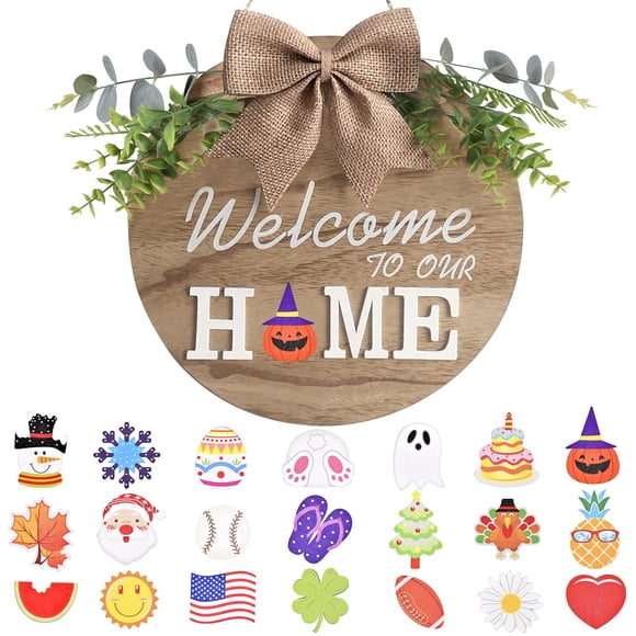 Cartel intercambiable de bienvenida a casa KIDNEAR con 21 iconos de 30 cm