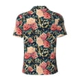 thumbnail image 4 of Rocae Rose Flowers for Men's Short Sleeve Polo Shirt, Quick Drying Performance Moisture Wicking Sports Men's Golf Shirt X-Large, 4 of 9