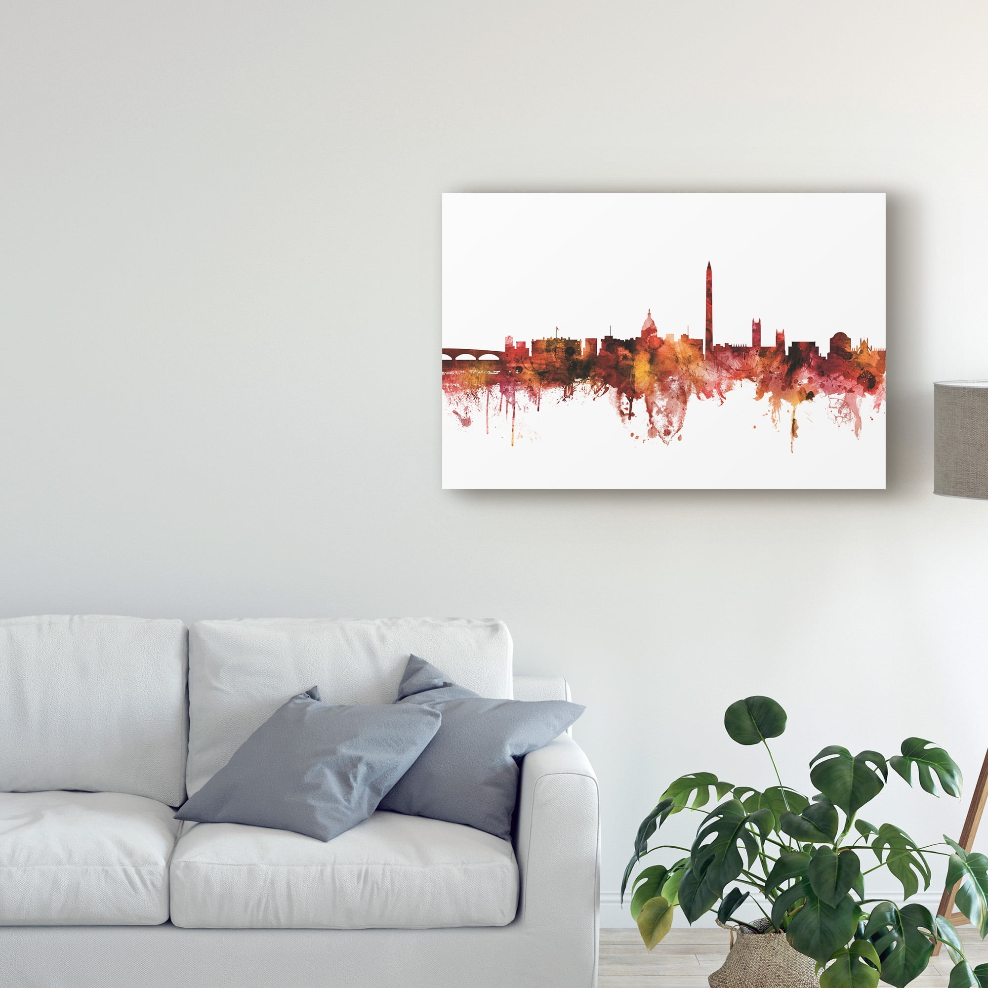 Trademark Fine Art 'Washington DC Skyline Red' Canvas Art by Michael Tompsett