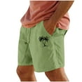 thumbnail image 1 of Pantalones Cortos para Hombre Cintura Elástica con Bolsillos Color Sólido Casual Cordón Suelto Pantalones Cortos de Ejercicio, 1 of 4